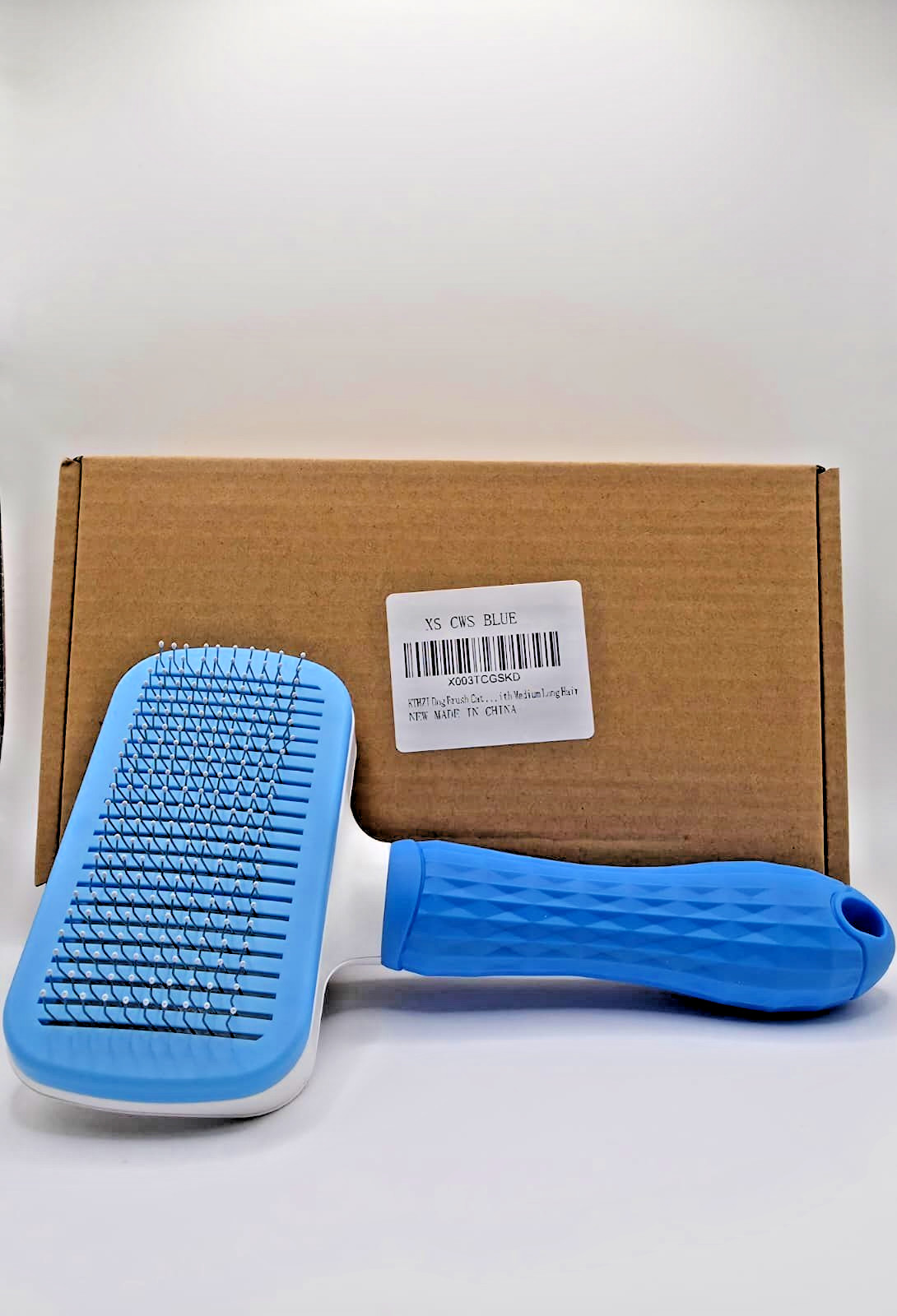 Self-Cleaning Dog & Cat Slicker Brush | Easy Hair Removal | Blue