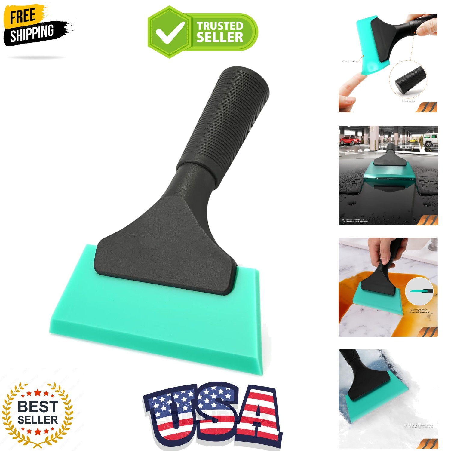 Small Squeegee 5 inch Rubber Window Tint Windshield Scraper for Car,Glass, Mi...