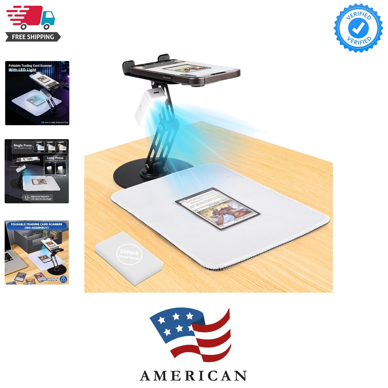 Card Scanner for Trading Cards–MTG & TCG Card Scanner Stand with Magnetic LED...