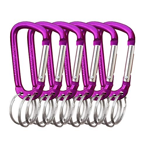 Carabiner Clip Keychain Aluminum Alloy D Shape Multifunction Clip Hook Purple