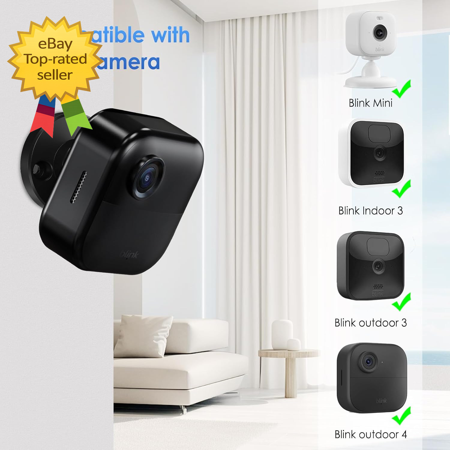 Blink Outdoor Camera Mount, 360 Degree Adjustable Wall Mount Bracket, Compatible