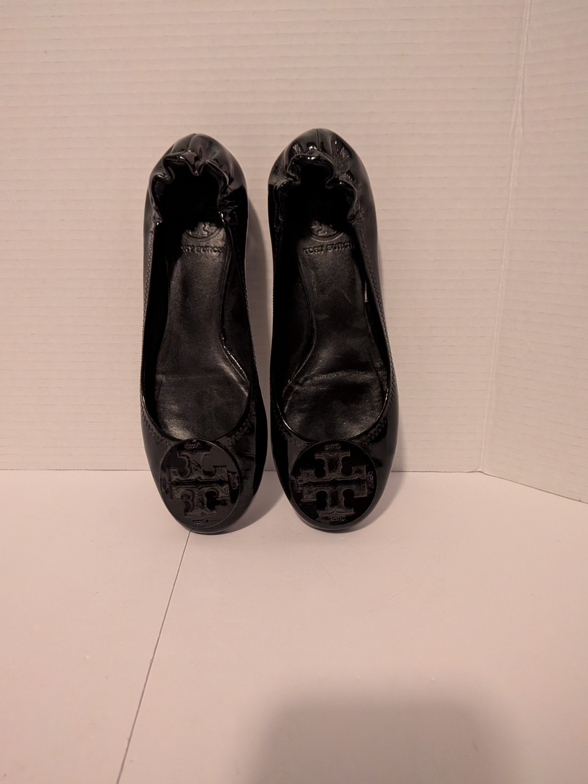 TORY BURCH Black Patent Leather Reva Ballet Flats Size 5