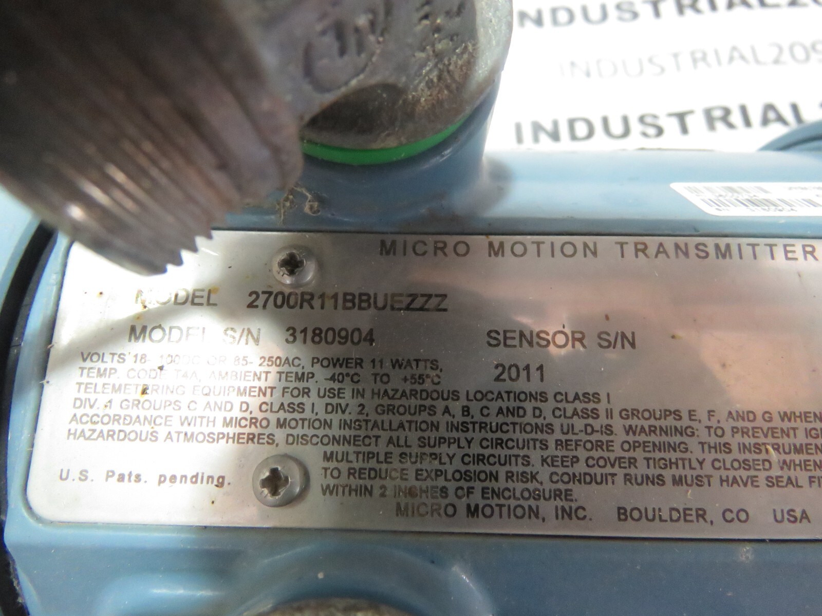 MICRO MOTION 1'' F100SI128SU w/ TRANSMITTER USED