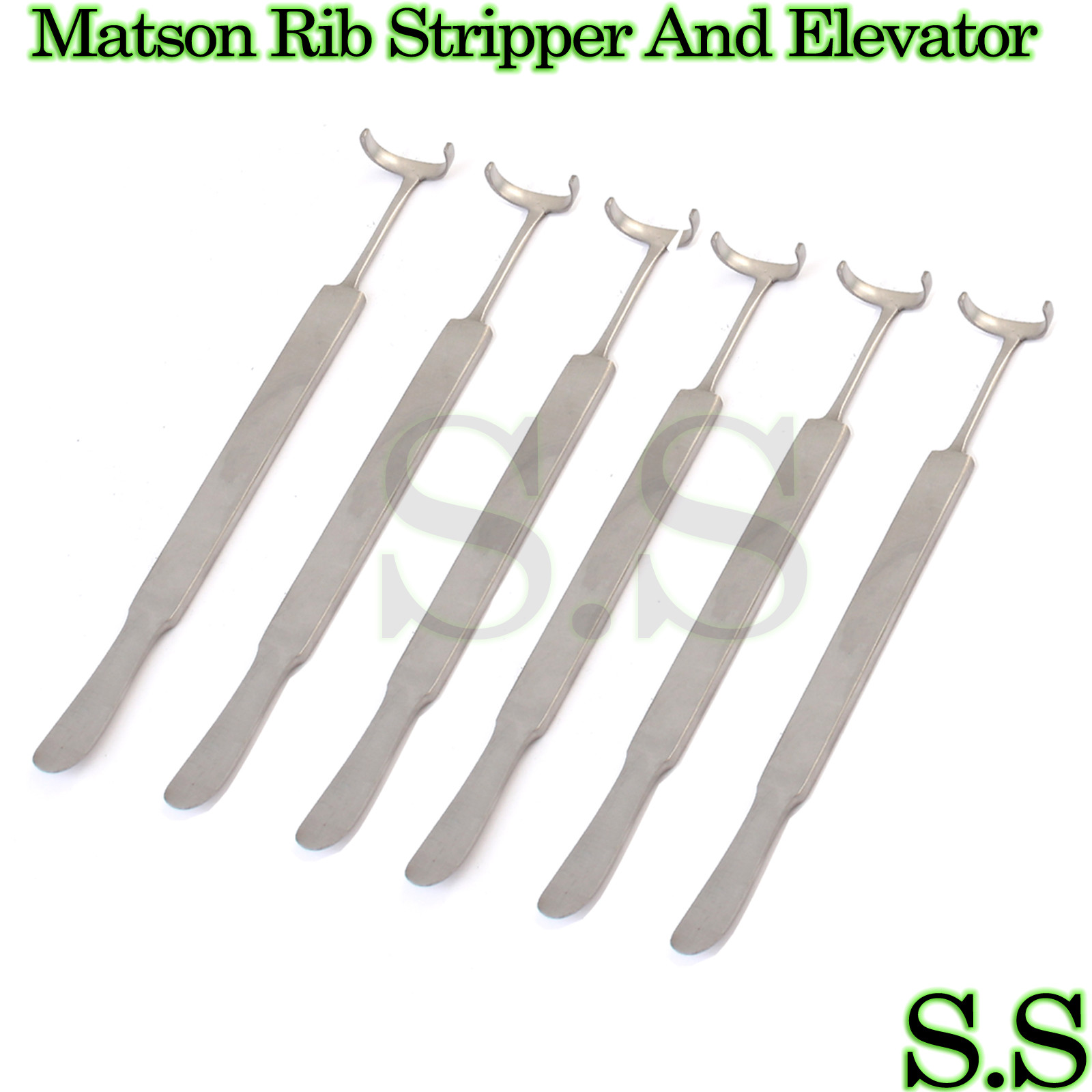 6 Pieces Matson Rib Stripper and Elevator Surgical Instruments