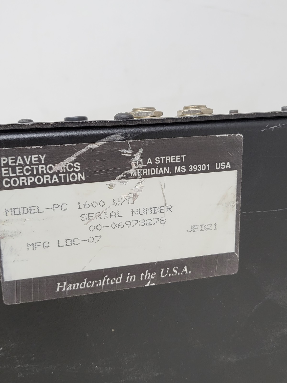 Peavey PC1600 MIDI Control Surface Powers On Error Message Tested READ PARTS