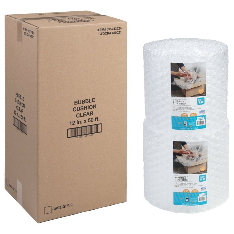 Bubble Cushion Wrap 2 Pack Heavy Duty Protective Packing Material 12x50 ft New