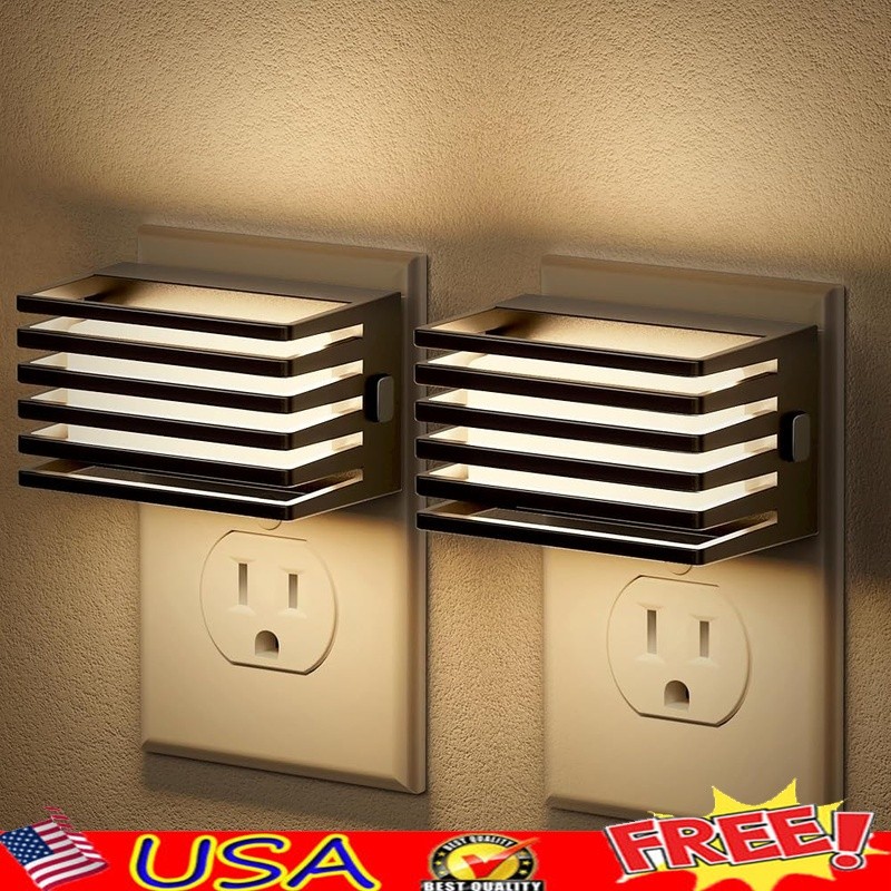 LED Night Light Adjustable Brightness Auto On Off Plug-in Bedroom Hallway New