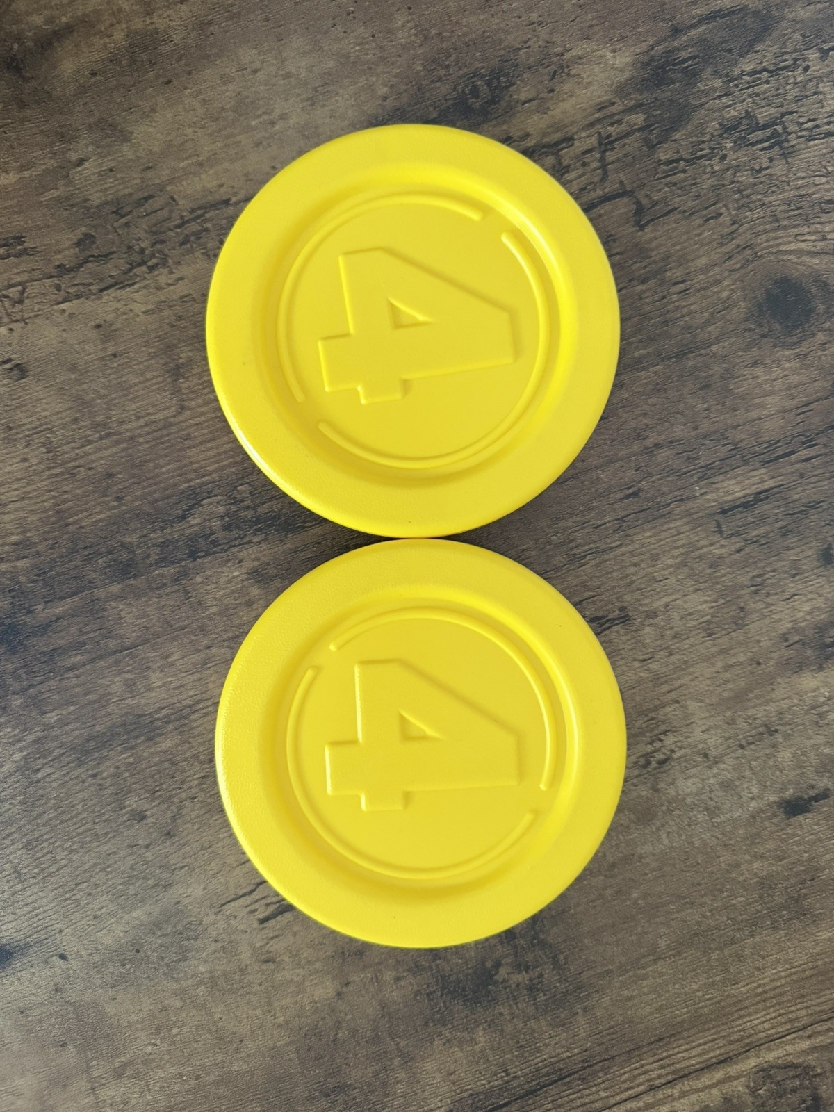 2 YELLOW Replacement Hasbro Giant Connect 4 Game Pieces 5 in. Coin Disc Circle