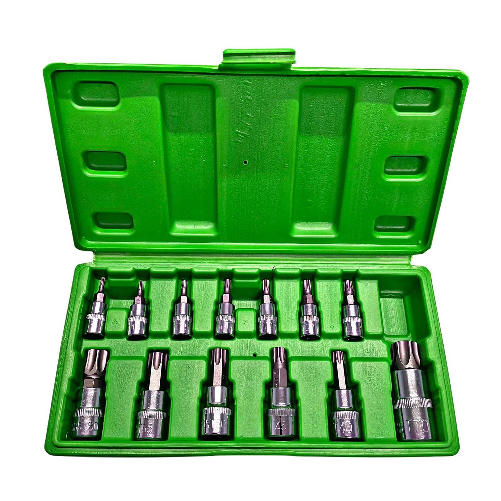 13pc Torx Bit Socket Set T8 - T70 1/4" 3/8" 1/2" Drive DS1235