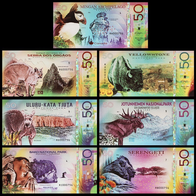 World National Parks Set 7pcs, 50 Units Fantasy Polymer, Wildlife & Landmarks