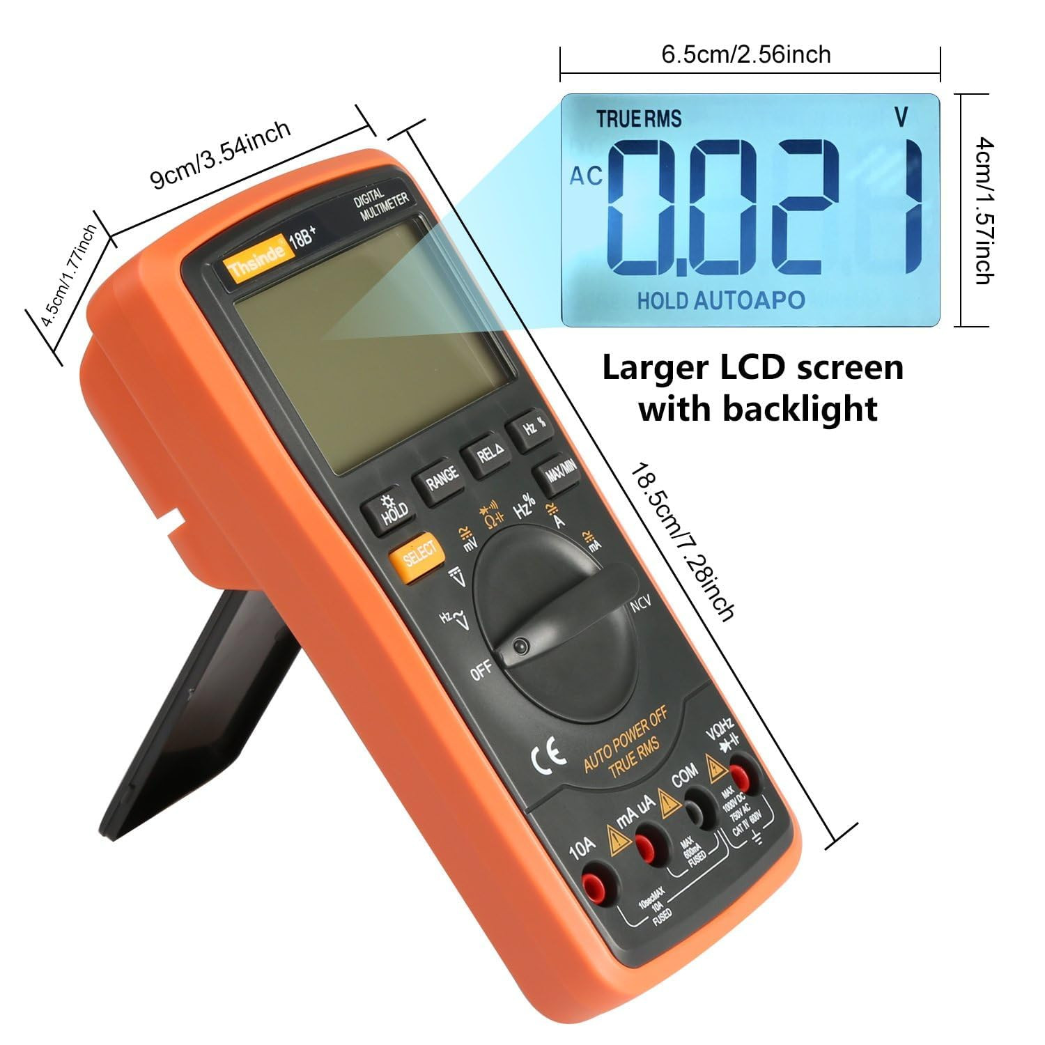 Digital Multimeter Auto Ranging TRMS 6000 AC DC Voltage Alert Amp Ohm Diod