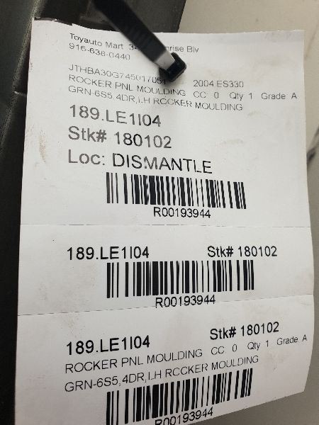 04-06 LEXUS ES330 DRIVER SIDE LEFT SIDE ROCKER PANEL MOULDING