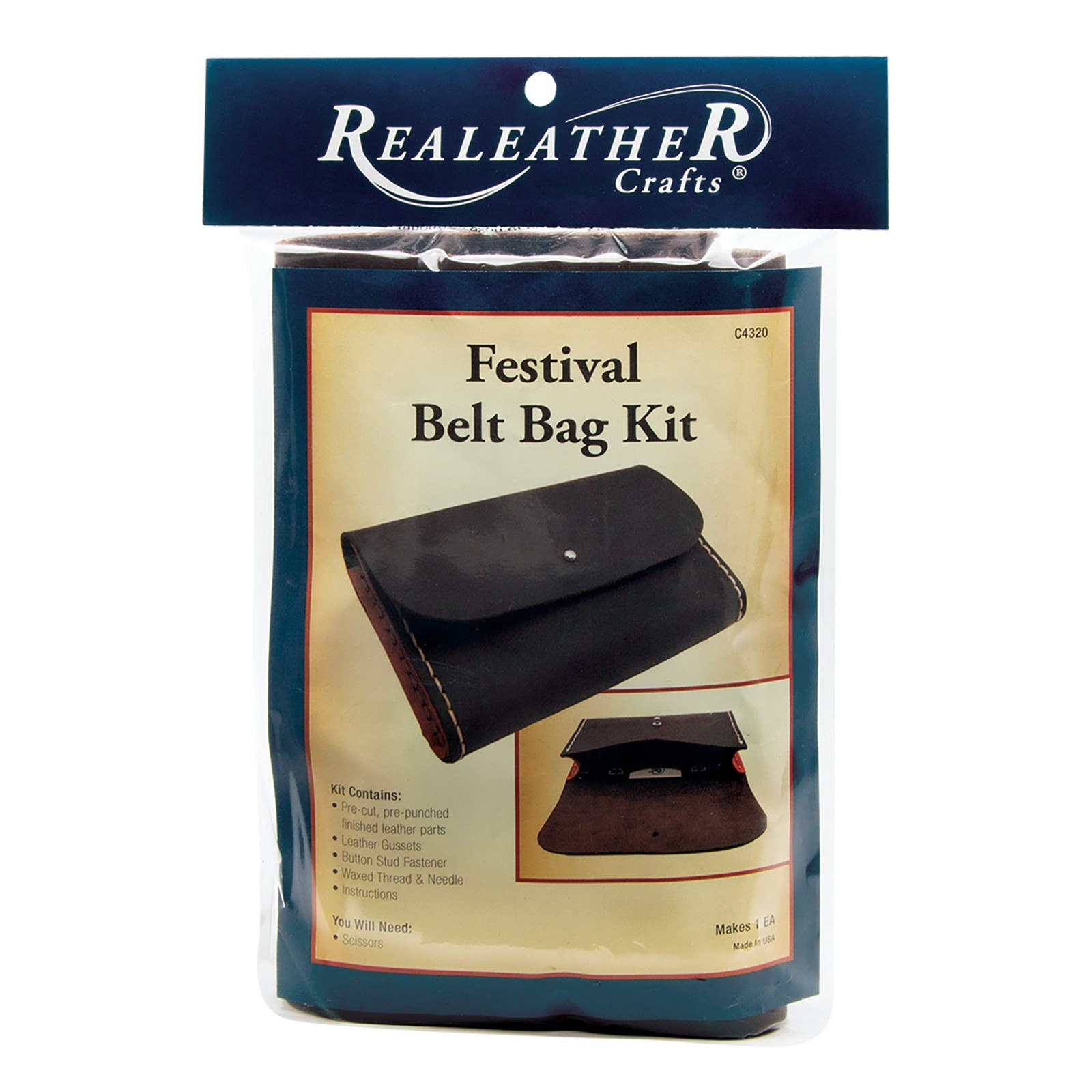 Realeather Festival Belt Bag Kit, Brown