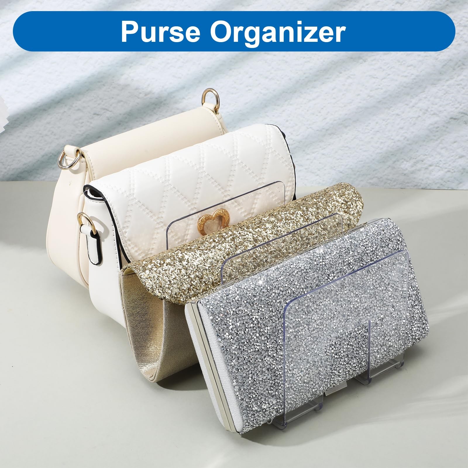 4 Pack Clear PVC File Sorter Desktop Organizer Holder 4Section Stand Rack