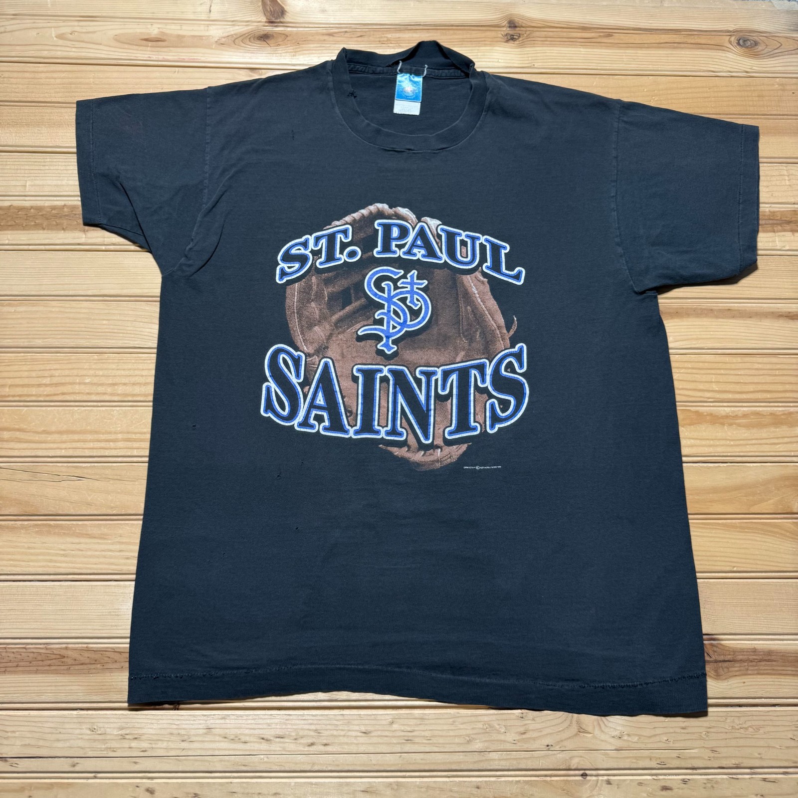 Vintage 90s St Paul Saints MiLB Northern League Baseball Graphic T-Shirt USA XL