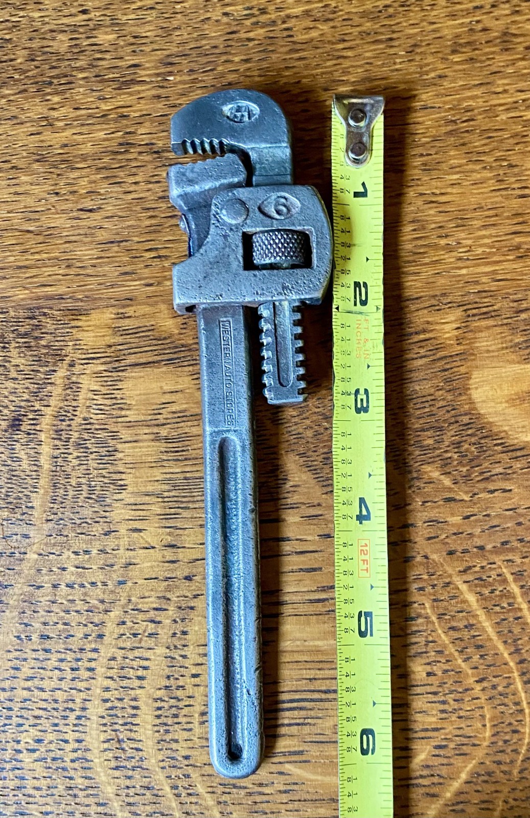 Vintage Western Auto Stores 6" Adjustable Pipe Wrench