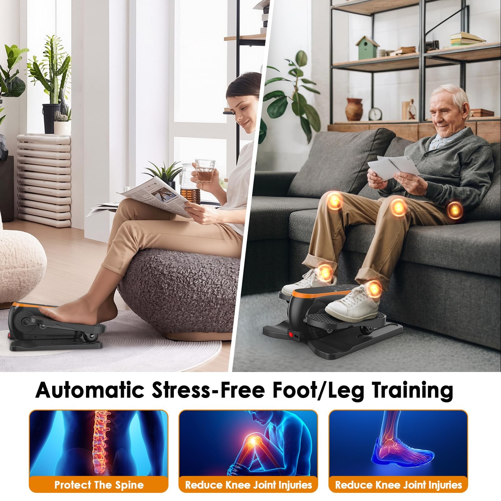 Under Desk Elliptical Machine for Senior 12 Speed Leg Exerciser While Sitting...