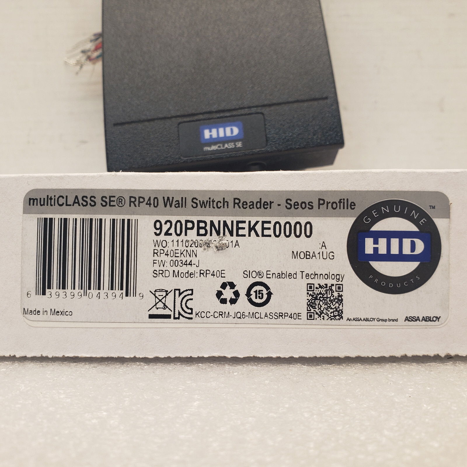 HID RP40 Smart Wall Switch Reader Multiclass SE SEOS Control 920PBNNEKE0000