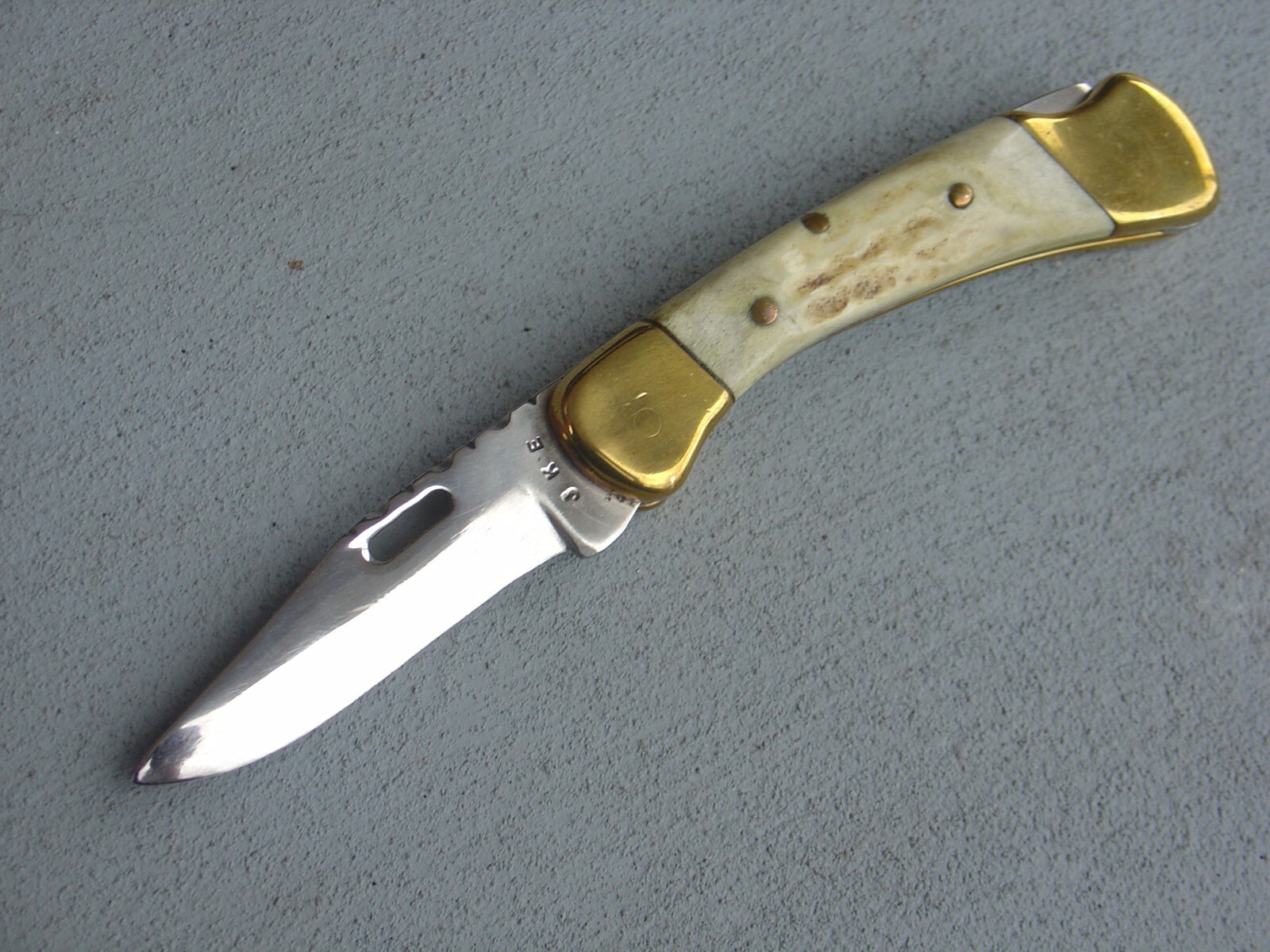 Vintage ? JKE Custom Made Modified Lock Back Pocket Knife Hand Carved Liner