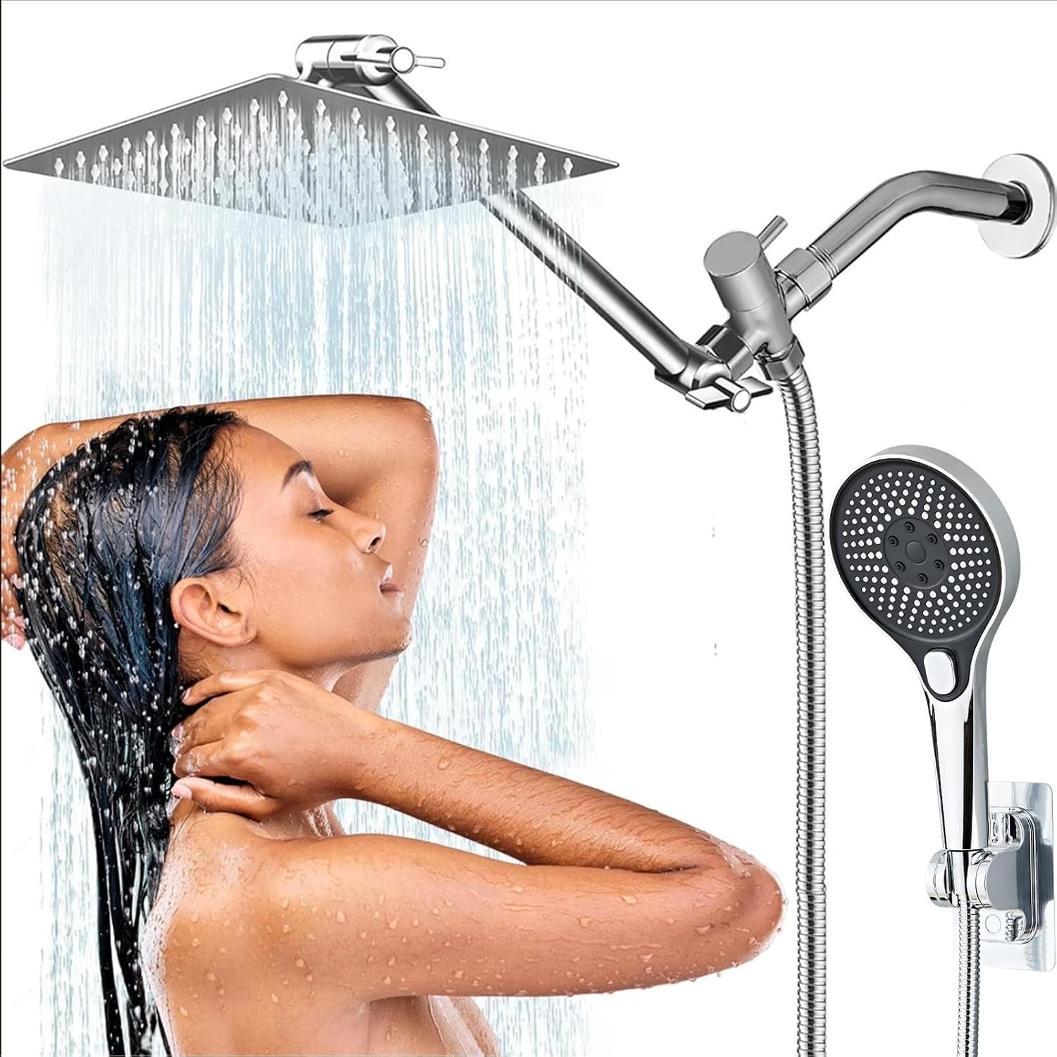 Sistema De Cabezal Ducha Regaderas Con Manguera Para Baño Modernas Lluvia NEW US