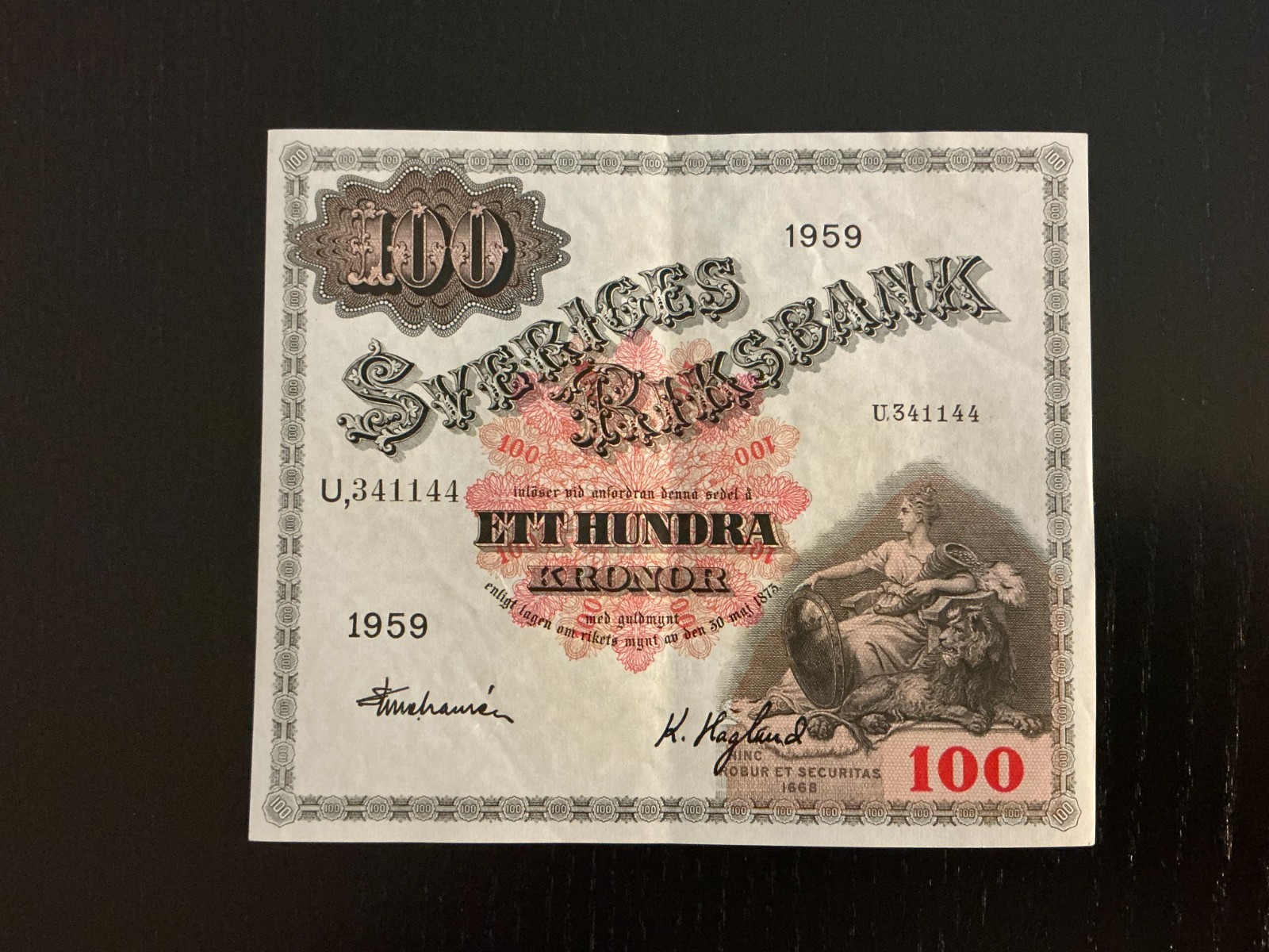 Sweden 100 kronor 1959 XF P-45e