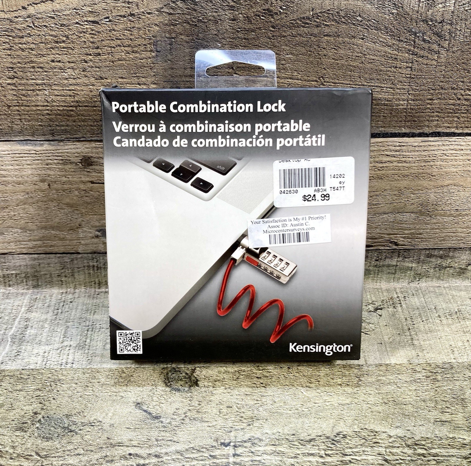 Kensington Portable Combination Laptop Lock 6ft Cable New, Open Box