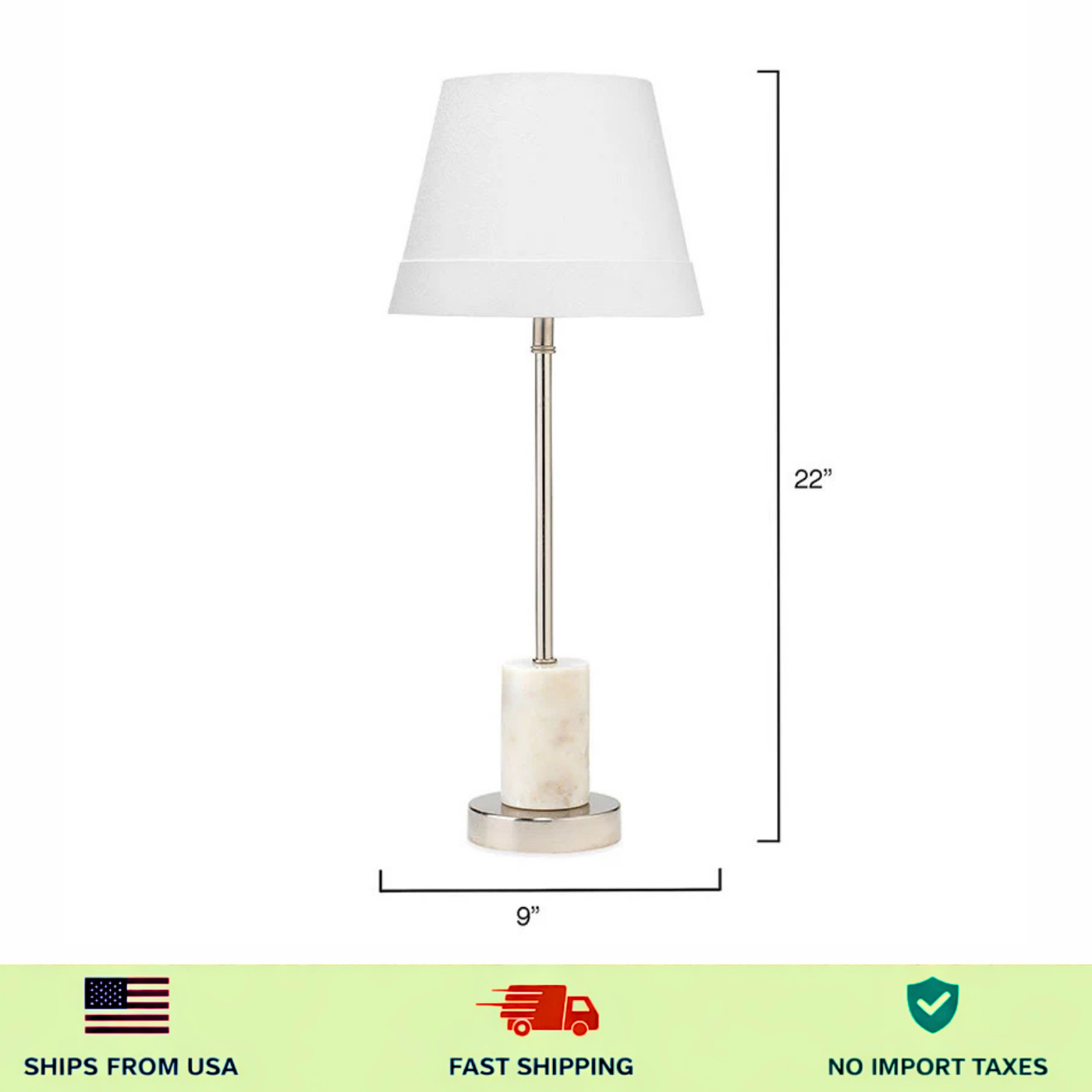 The Company Store Marble Base Table Lamp - White