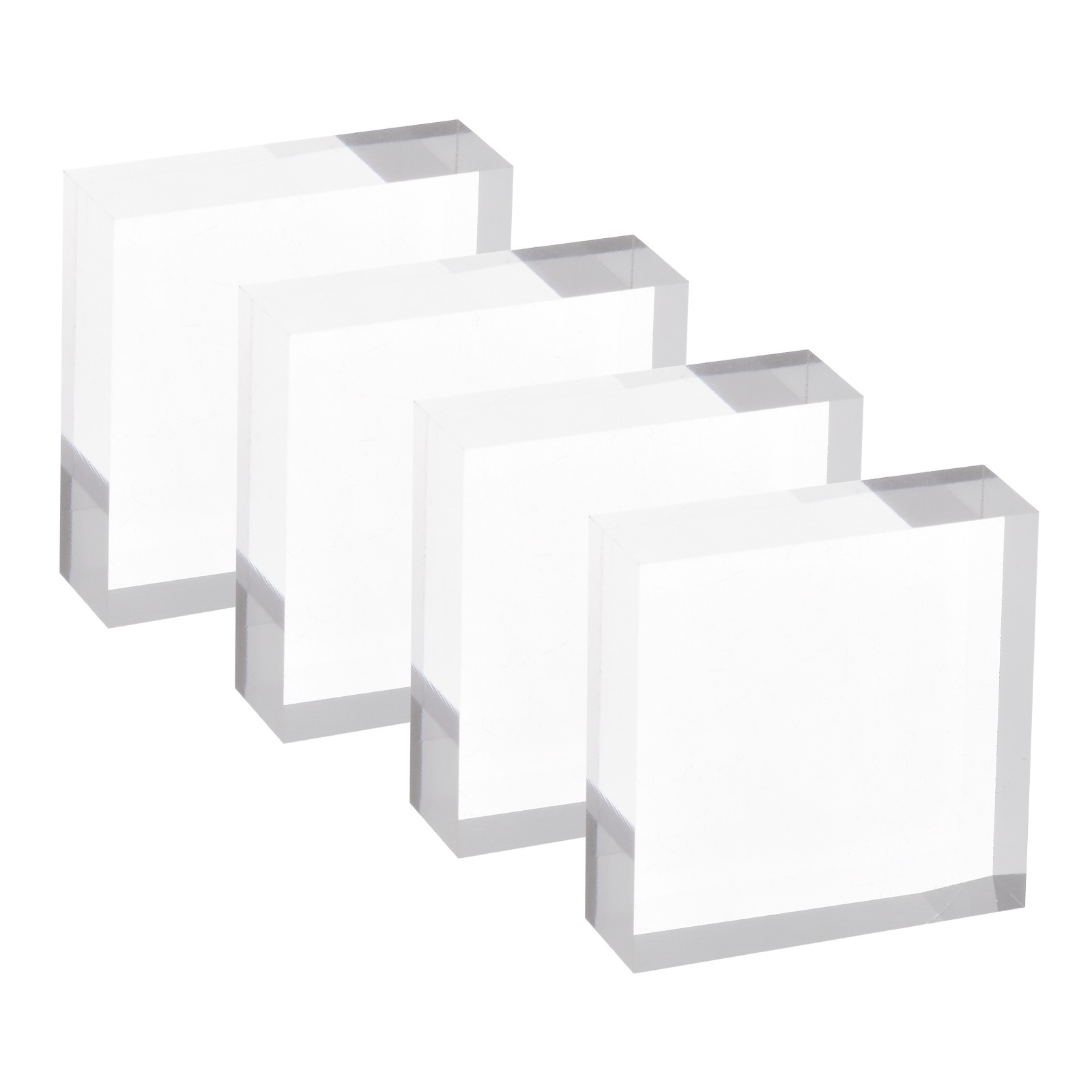 Acrylic Stamp Block, 4 Pack Clear Stamping Block Mountings, 1.2" x 1.2"