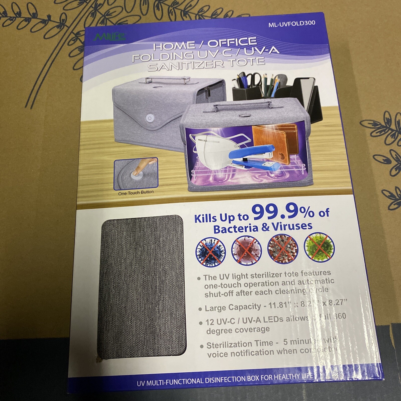MiLife Health, Folding UV-C/A, Sanitizer Tote
