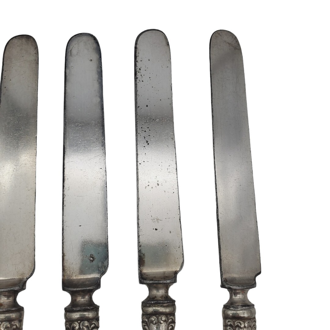 Rodgers International Silver Chelsea 1897 Blunt Dinner Knives Set 6 Plated Antiq