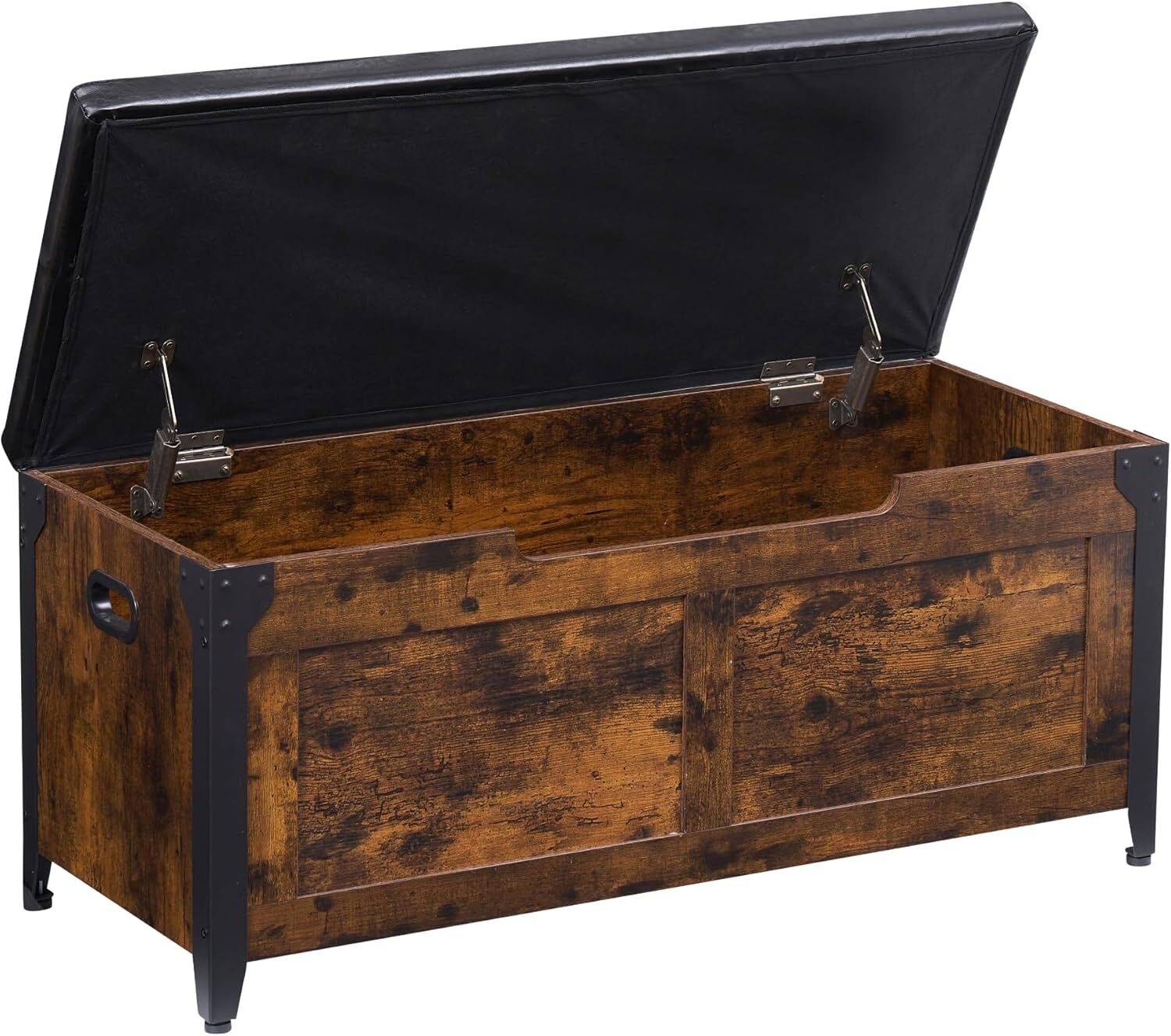 Storage Chest, Storage Trunk with Safety Hinges, Storage Bench with Metal Frame