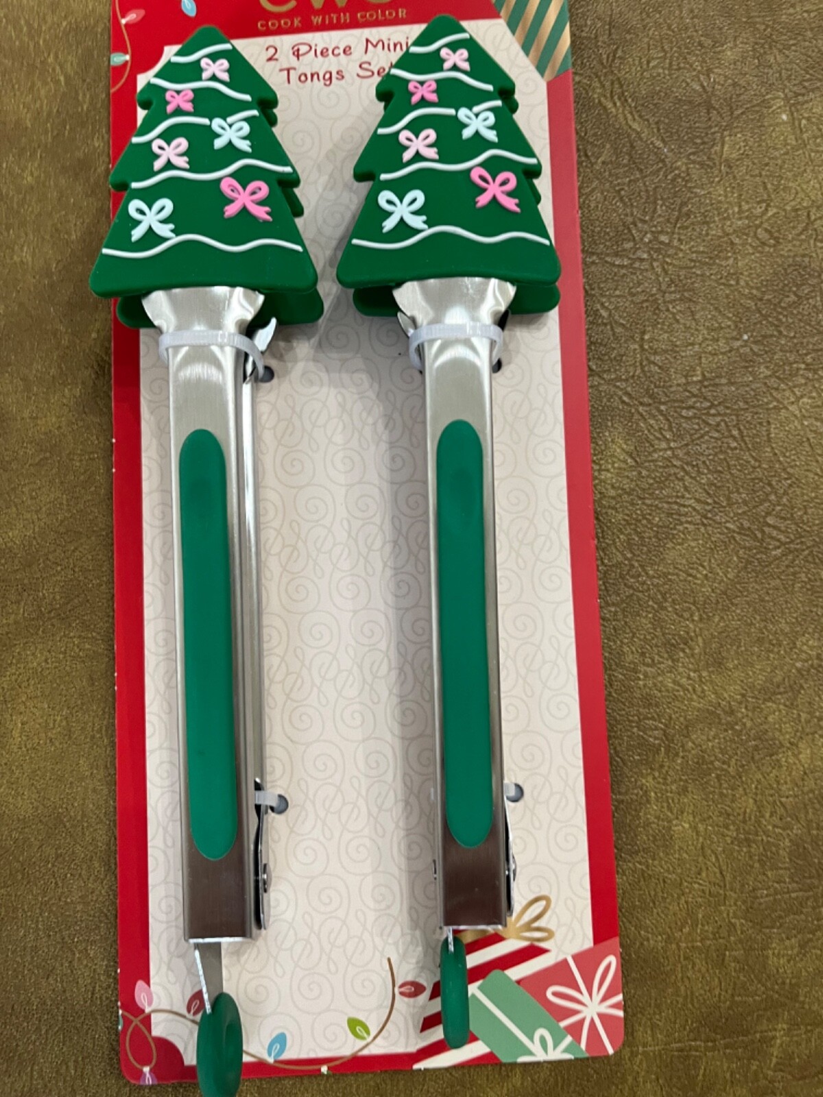 NEW CWC MINI TONGS CHRISTMAS TREE GREEN