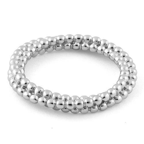 925 Sterling Silver Three Pebble Ring