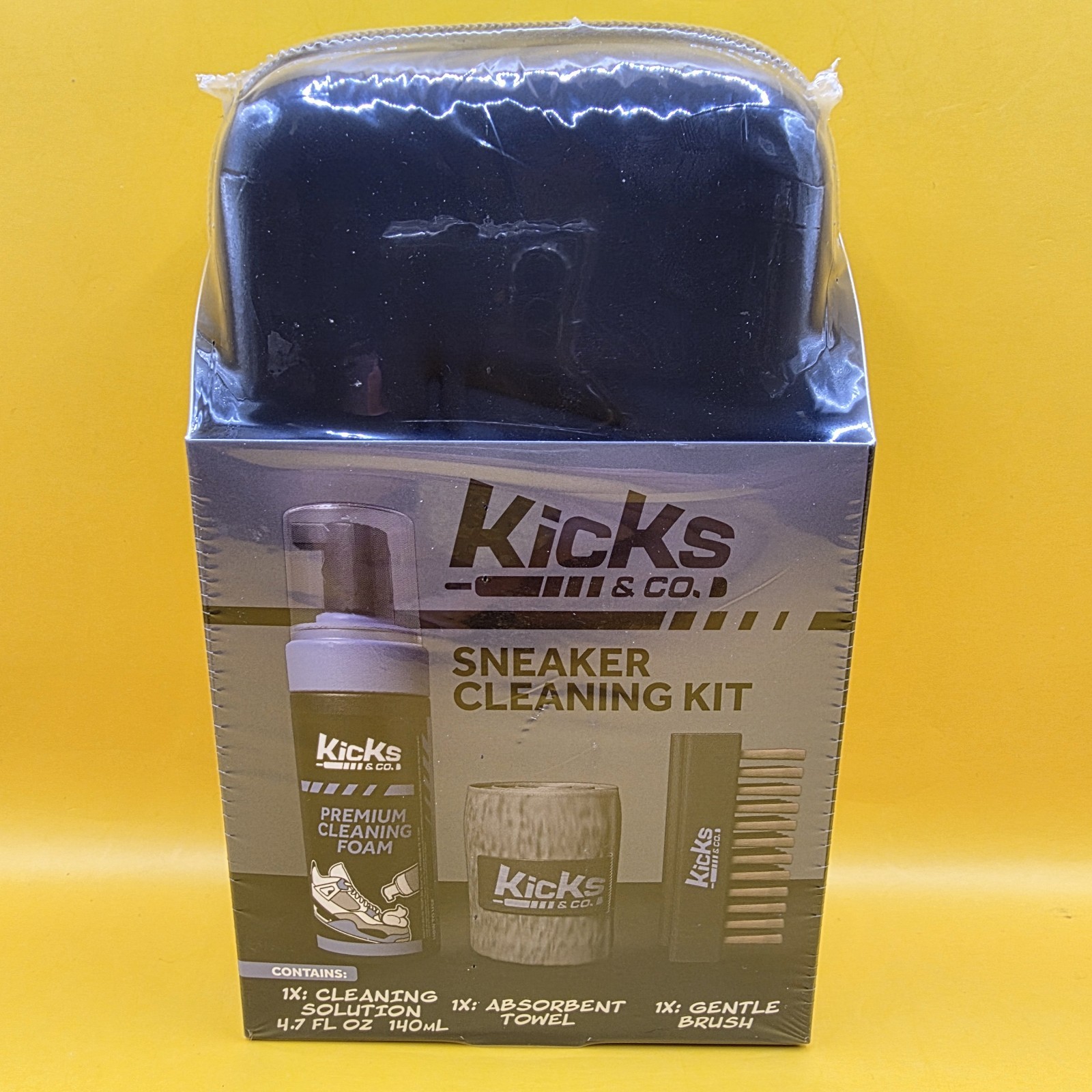 Kicks & Co Sneaker Cleaning Kit w Travel Case Premium Foam Brush Towel