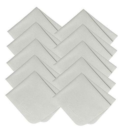 Nice Soft Suede Fabric 10 Pack 6" x 7" Premium Eyeglass Cleaning Gray 10Pack