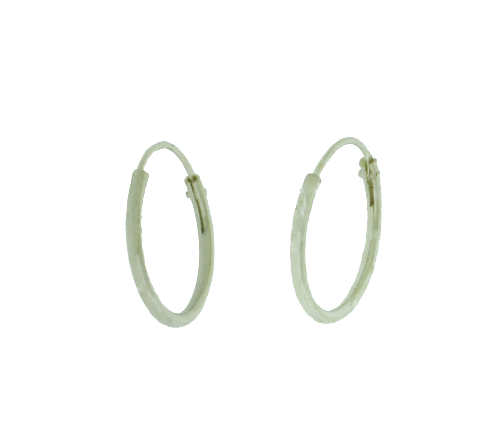 New Small Hoop Earrings in 925 Sterling Silver 14 mm wide 1.3 mm Thick