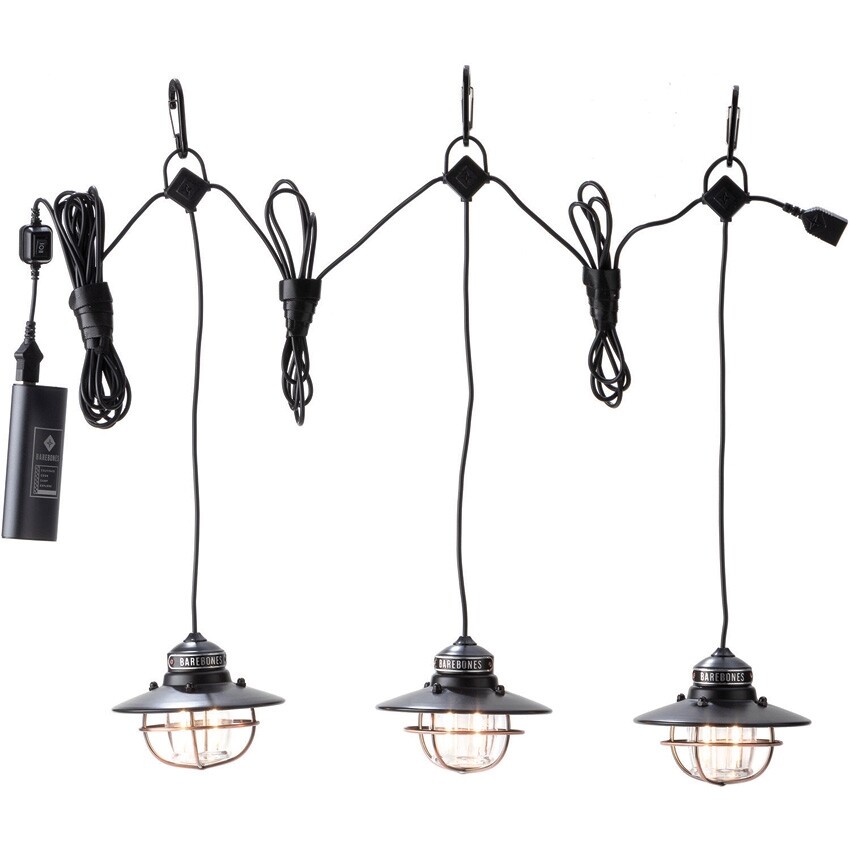 Barebones Living Edison String Lights Bronze Powder-Coated Steel Construction