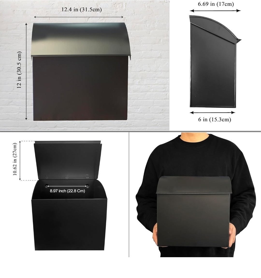 Baxter Extra Large Capacity Mailbox - Extra Large Mailboxes for outside Wall Mou