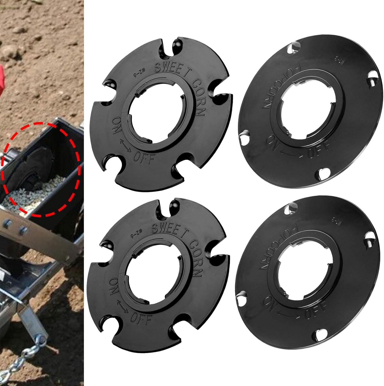 2 Pack Sweet Corn & Popcorn Seed Plates for E-arthway 1001-B Garden Seeder