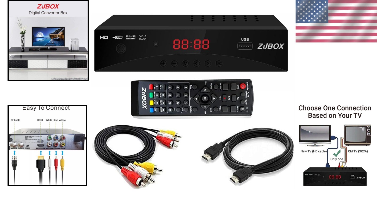Multi-Function ATSC Tuner Box - 4 Channel Support, Recording & Parental Control