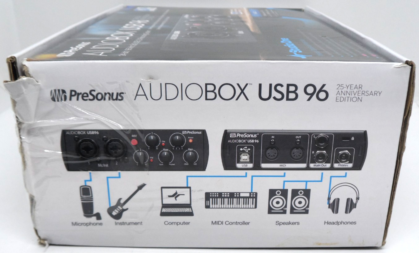 PreSonus AUDIOBOX 2-Channel MIDI Recording Interface USB96 Tested Working