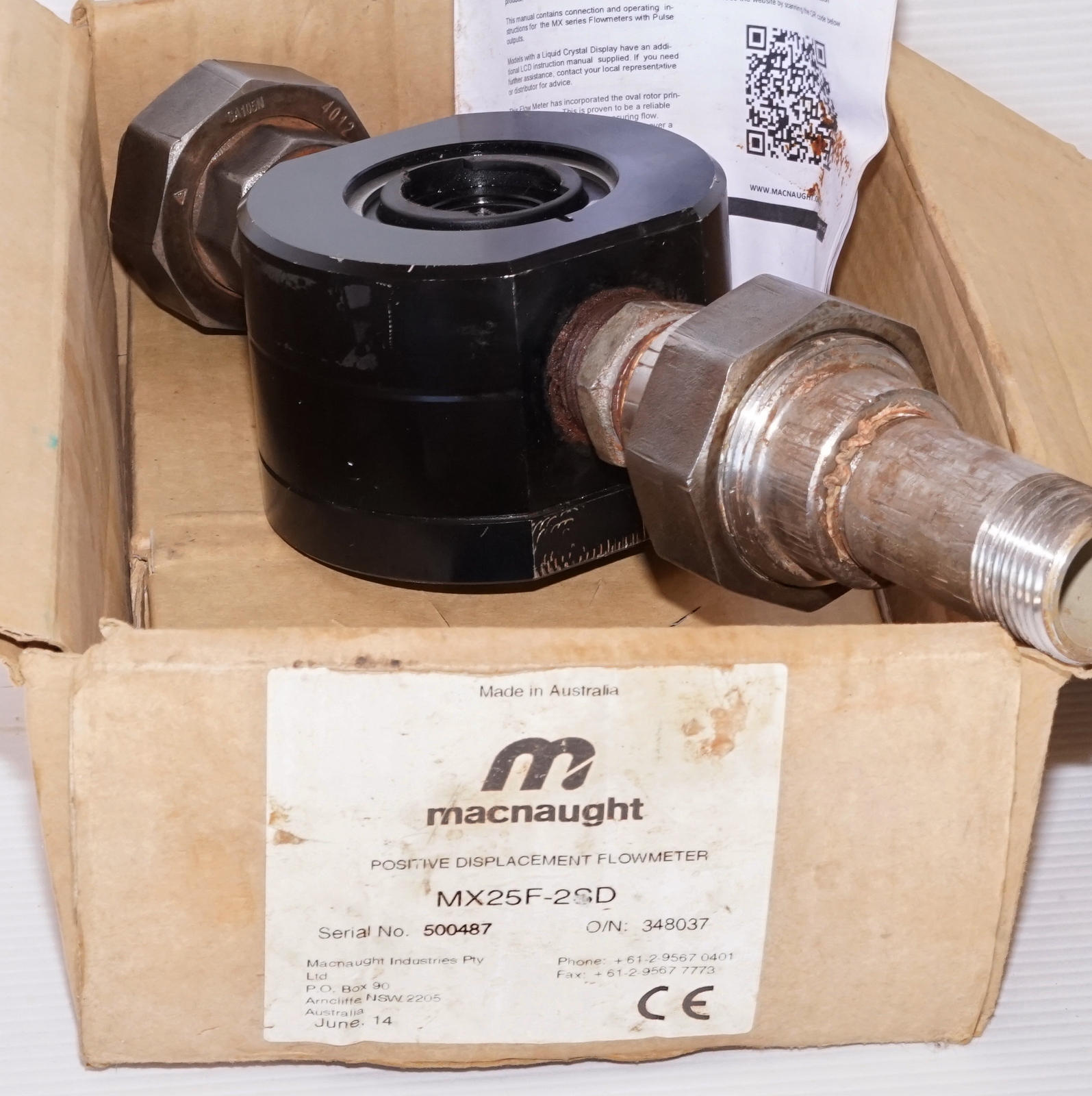 Macnaught MX25F-2SD Positive Displacement Flow Meter- Sender Only