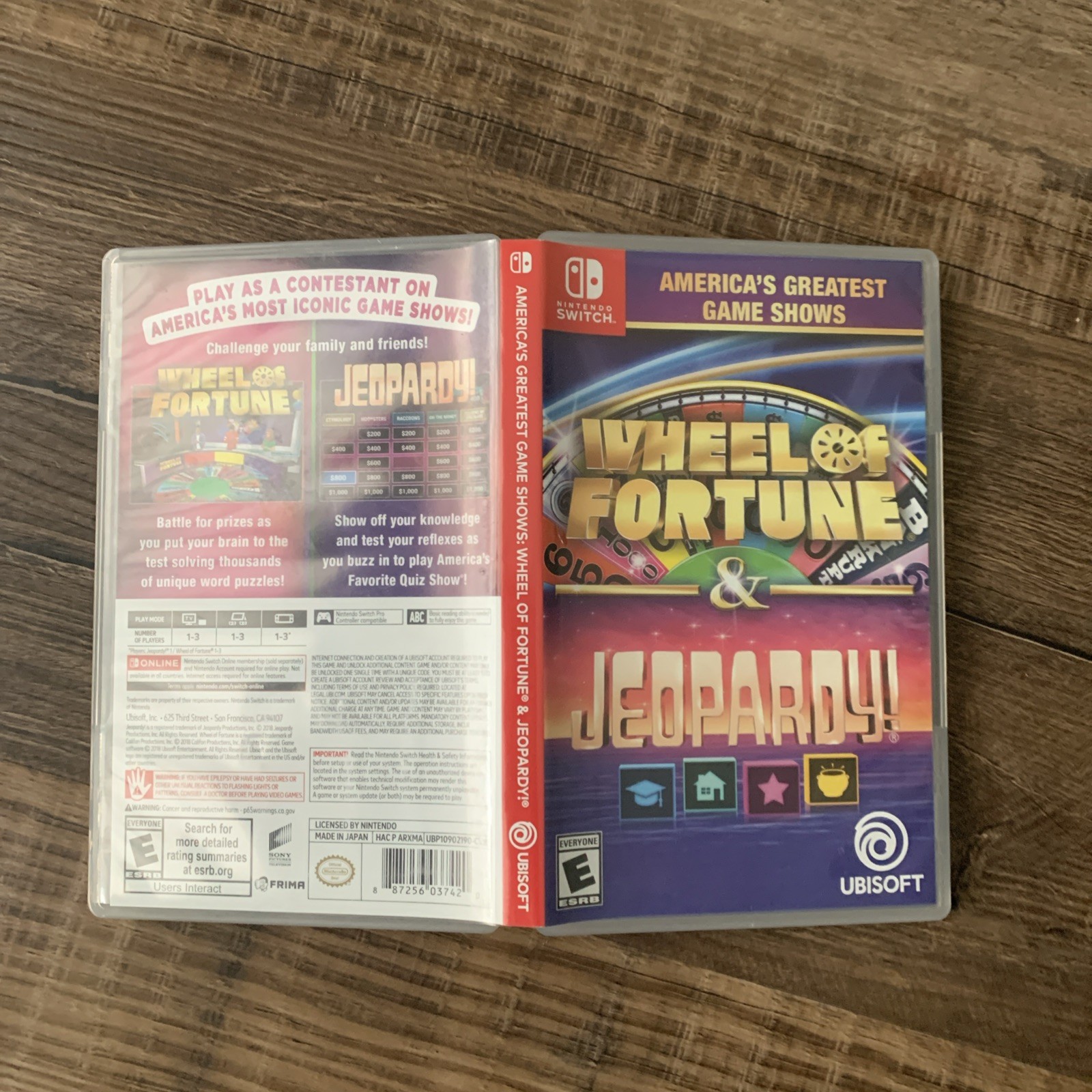 Empty Replacement Case ONLY! Wheel Of Fortune & Jeopardy Nintendo Switch