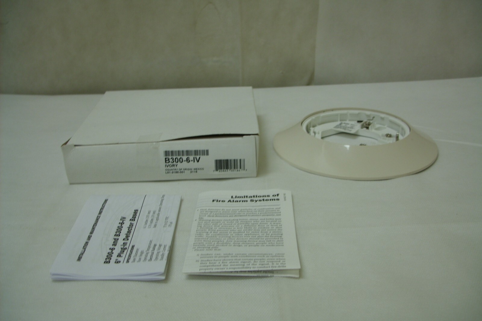 System Sensor B300-6-IV ~ 6" Detector Base Low-Profile Standard Flanged - Ivory