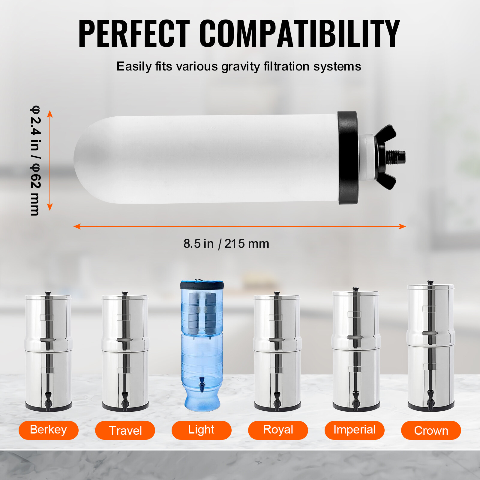 Purification Water Filter Replacement for Gravity Filter System 2 Pack