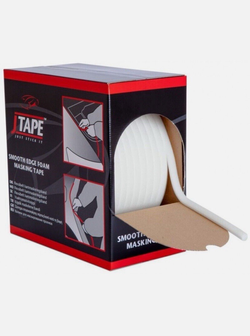 J Tape Foam Masking Tape 13mm x 50m - Smooth Edge for Car Body / Paint Repairs