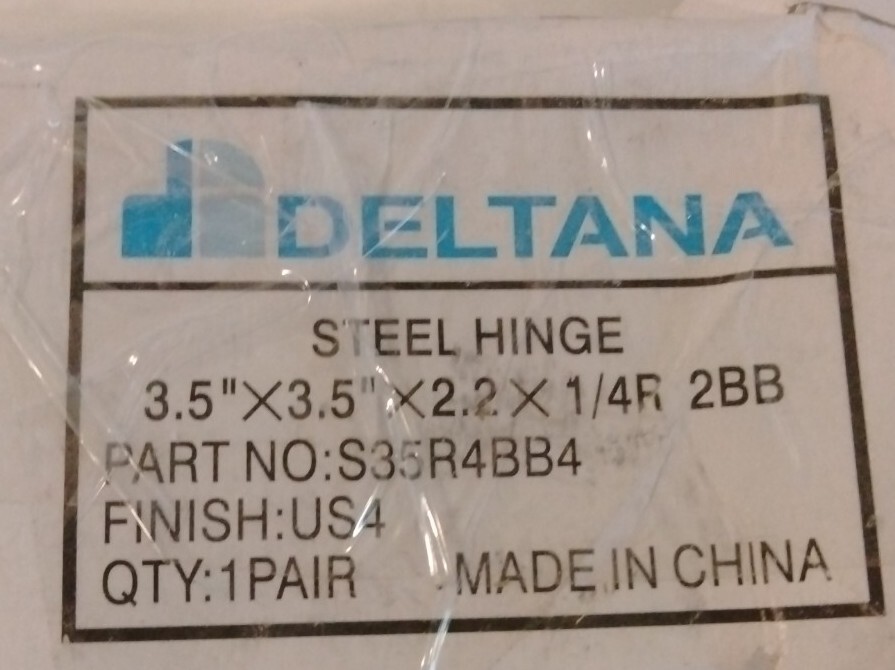 DELTANA S35R4BB4 Ball Bearing Steel 3 1/2 Inches 1/4 inches Randius Hinge