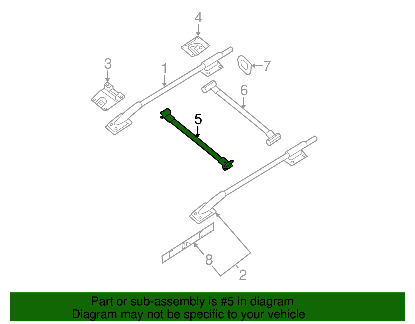 Genuine Nissan Roof Luggage Carrier Cross Rail 73157-ZL60B
