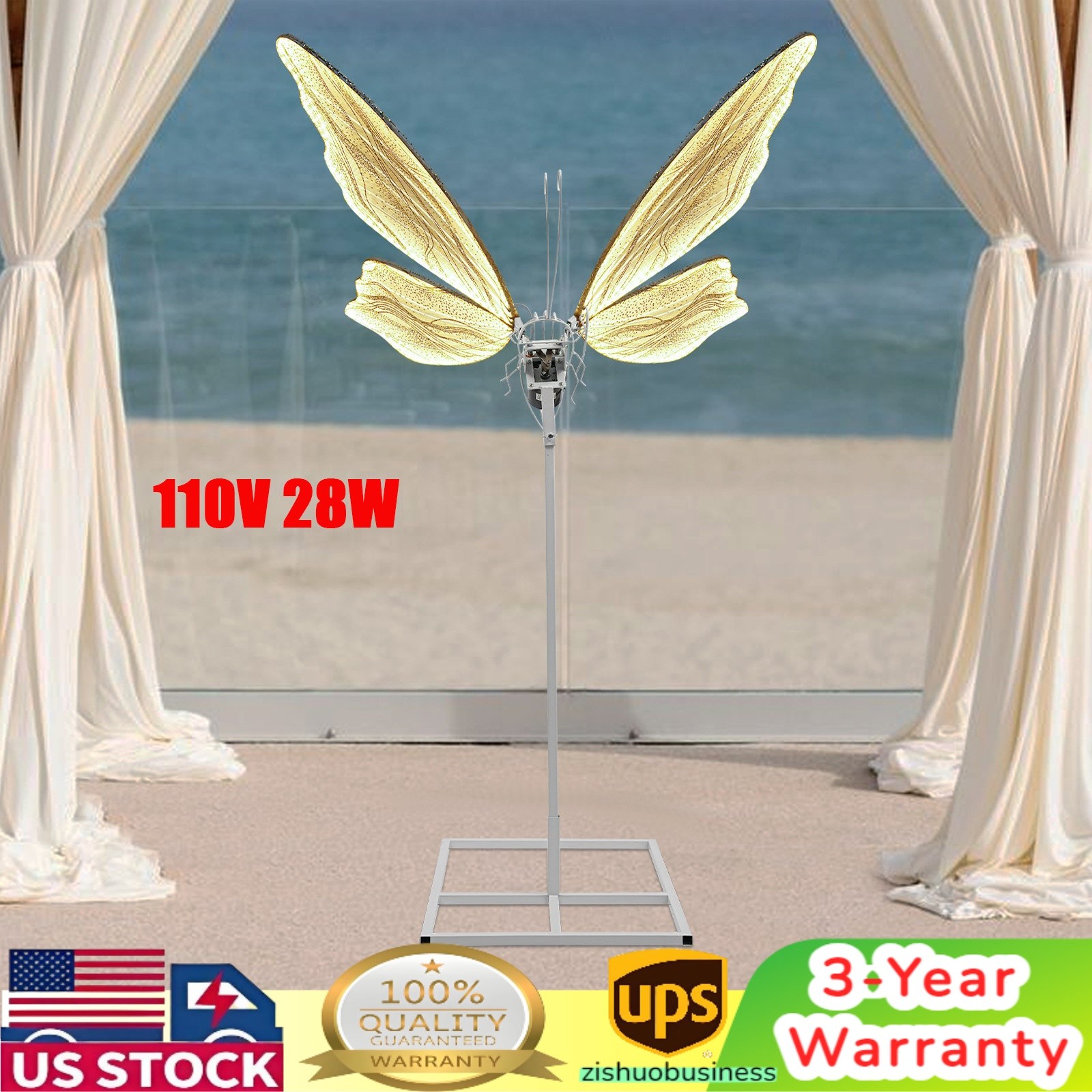 Butterfly Floor Lamp Electric LED Standing Light for Wedding/Party/Home Decor
