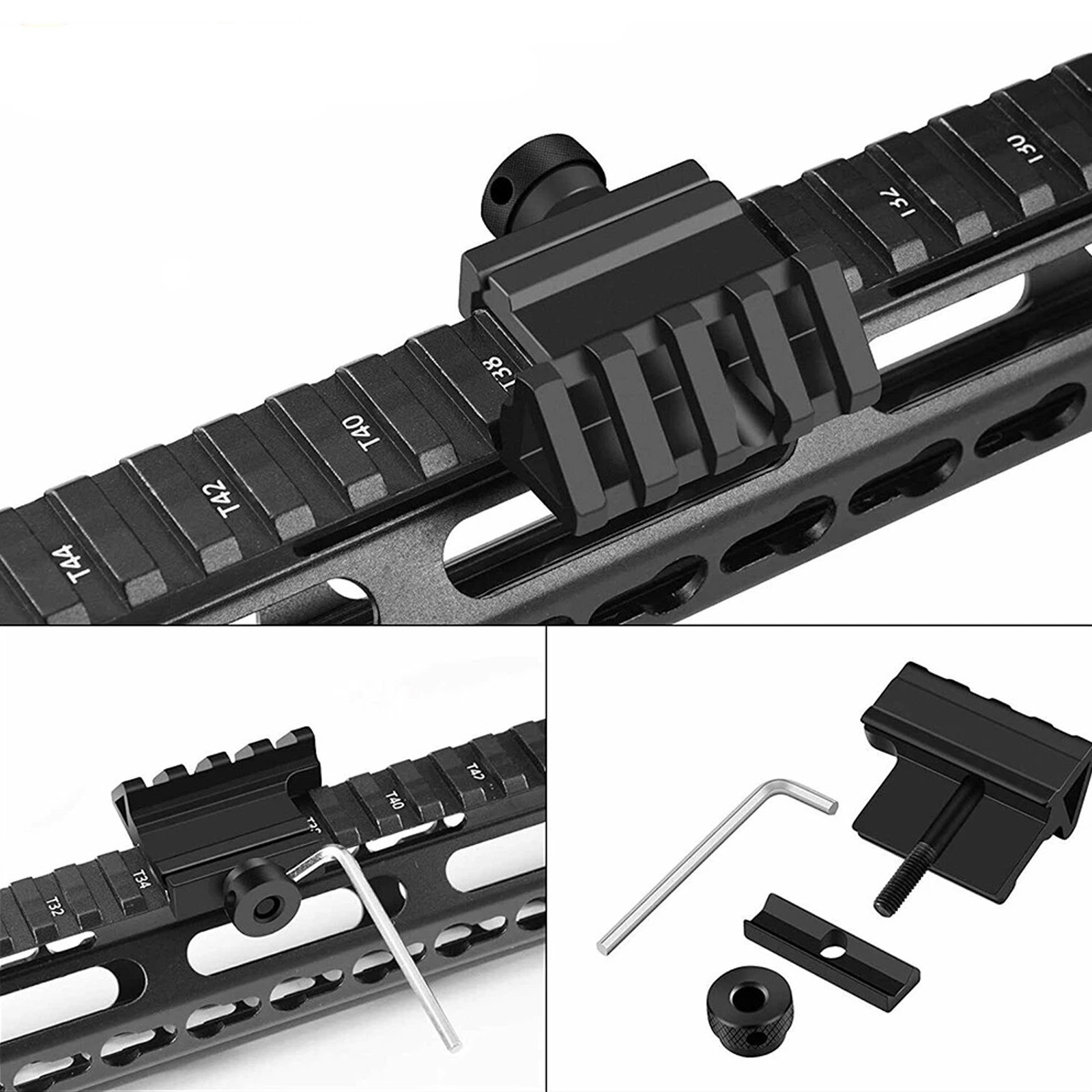 Tactical 45 Degree Angle Offset Rail Adapter Picatinny Rails Mount Base Hunting